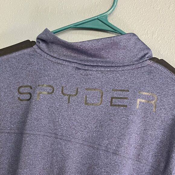 Spyder ProW-B Navy and Black fleece lined Long Sleeve quarter zip #711 - Picture 7 of 7